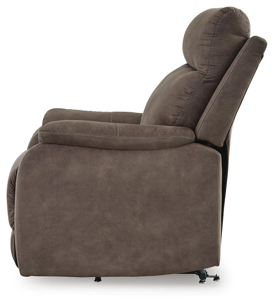 Signature Design by Ashley Crestmeade Power Lift Recliner Chair with Heat, Massage, USB Charging - Espresso Brown Faux Leather Electric Lift Chair