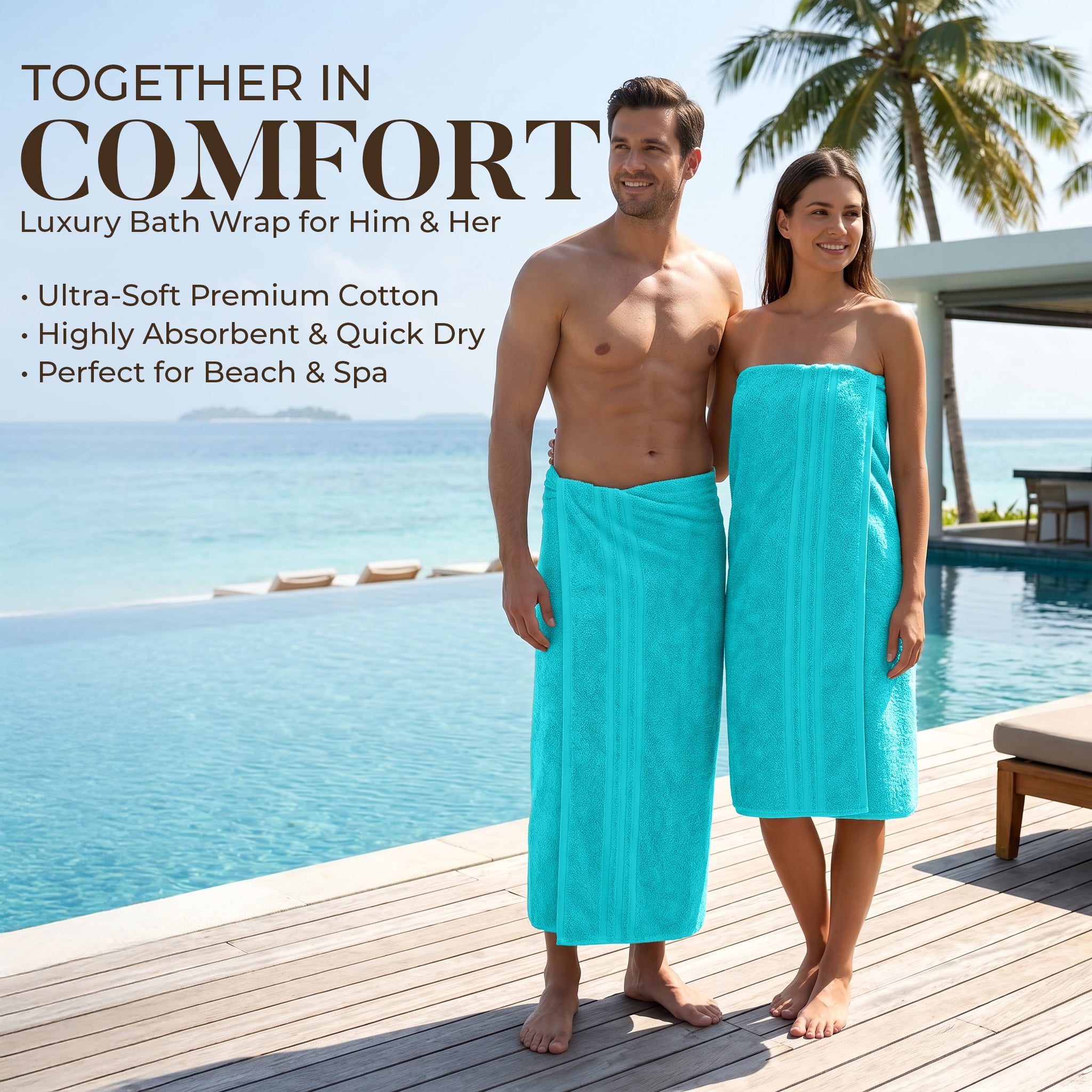 Dan River Bath Sheet 1 pack 40x80 in Soft Absorbent and Quick Dry jumbo Cotton Towel - Aqua