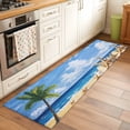 thumbnail image 3 of Summer Palm Tree Runner Rug 2x6 FT,Non Slip Hallway Rugs,Beach Ocean Coastal Starfish Shells Washable Soft Floor Carpet Throw Runner Carpet Long Rugs for Entryway Kitchen Bedside Sliding Door, 3 of 8