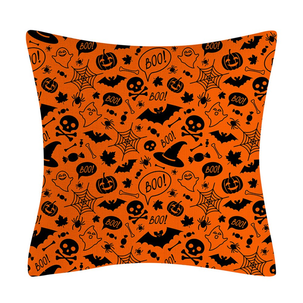 Lot De 2 Housses De Coussin Halloween Fantôme - Polyester 45x45 Cm, Motif 3D Avec Citrouille, Décoratif