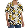 thumbnail image 2 of Sikiie Snake And Rose Men's Wrinkle Free Untucked Cuban Shirt Business Casual Button Down Shirts Short Sleeve ShirtMedium, 2 of 5