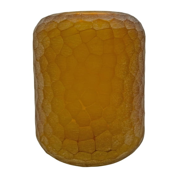Bergamo Art 7" Decorative Handmade Patterned Glass Vase in Light Amber