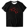 thumbnail image 3 of Valentines T Shirts for Women Plus Size Heart Cute Graphic Tee Tops Crew Neck Valentine's Day Gift Shirts Love Tops, 5XL Black, 3 of 4