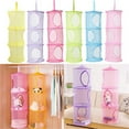thumbnail image 2 of 3 Tier Storage Organizer, Closet Hanging Organizer, Hanging Laundry Hamper, 12X36 In, Purple, Mesh Construction, Bathroom Wash, 1 Pc, 2 of 7