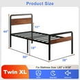 thumbnail image 2 of Lutown-Teen 18 Inch Twin XL Bed Frame with Wood Headboard and Footboard, Metal XL Twin Platform Frame No Box Spring Needed, Easy Assembly, 2 of 7