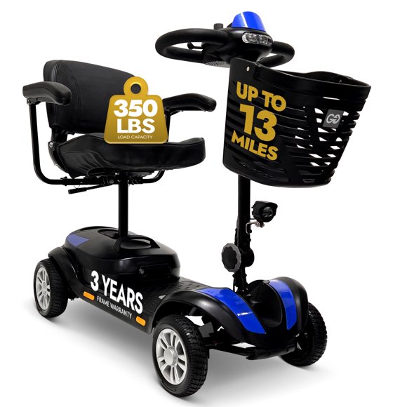 Comfygo 4 Wheels Mobility Scooters for Adults, Seniors, 350 lbs Capacity, Blue