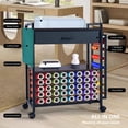 thumbnail image 2 of Organizer and Storage Stand Compatible with Cricut Machines,Craft Organizer and Storage Rolling Cart with Fabric Drawer & Hook, 47 Vinyl Roll Holder for Home Crafting Workstation Room, 2 of 7