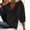 Black, variant on Fesfesfes Women's Tops Solid Color Lace Fashion Fall Tops V-Neck 3/4 Sleeve T-Shirt Loose Tops