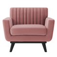 thumbnail image 2 of Tufted Armchair Accent Chair, Velvet, Pink, Modern Contemporary Urban Design, Living Lounge Room Hotel Lobby Hospitality, 2 of 7