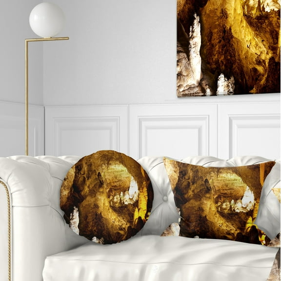 Designart Carlsbad Caverns National Park - Landscape Printed Throw Pillow - 12x20