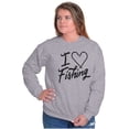 thumbnail image 4 of I Love Fishing Hook Heart Cute Cool Women Plus Size Crewneck Sweatshirt Brisco Brands 3X, 4 of 5