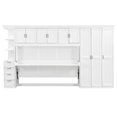 thumbnail image 4 of Twin Size Murphy Bed with Wardrobe Cabinet Desk for Small Spaces Space Saving Wall Bed with Storage White Modern Design, 4 of 9