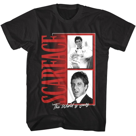 Scarface Tony Montana Profile Pics Men's T Shirt (Black, Big&TallLT)