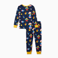 thumbnail image 3 of PatPat Toddler Pajama Set Viscose from Bamboo Snug Fit Pjs Long Sleeve Graphic Top & Pants 2 Piece Sleepwear Sets, Tibetan blue, 3T, 3 of 6