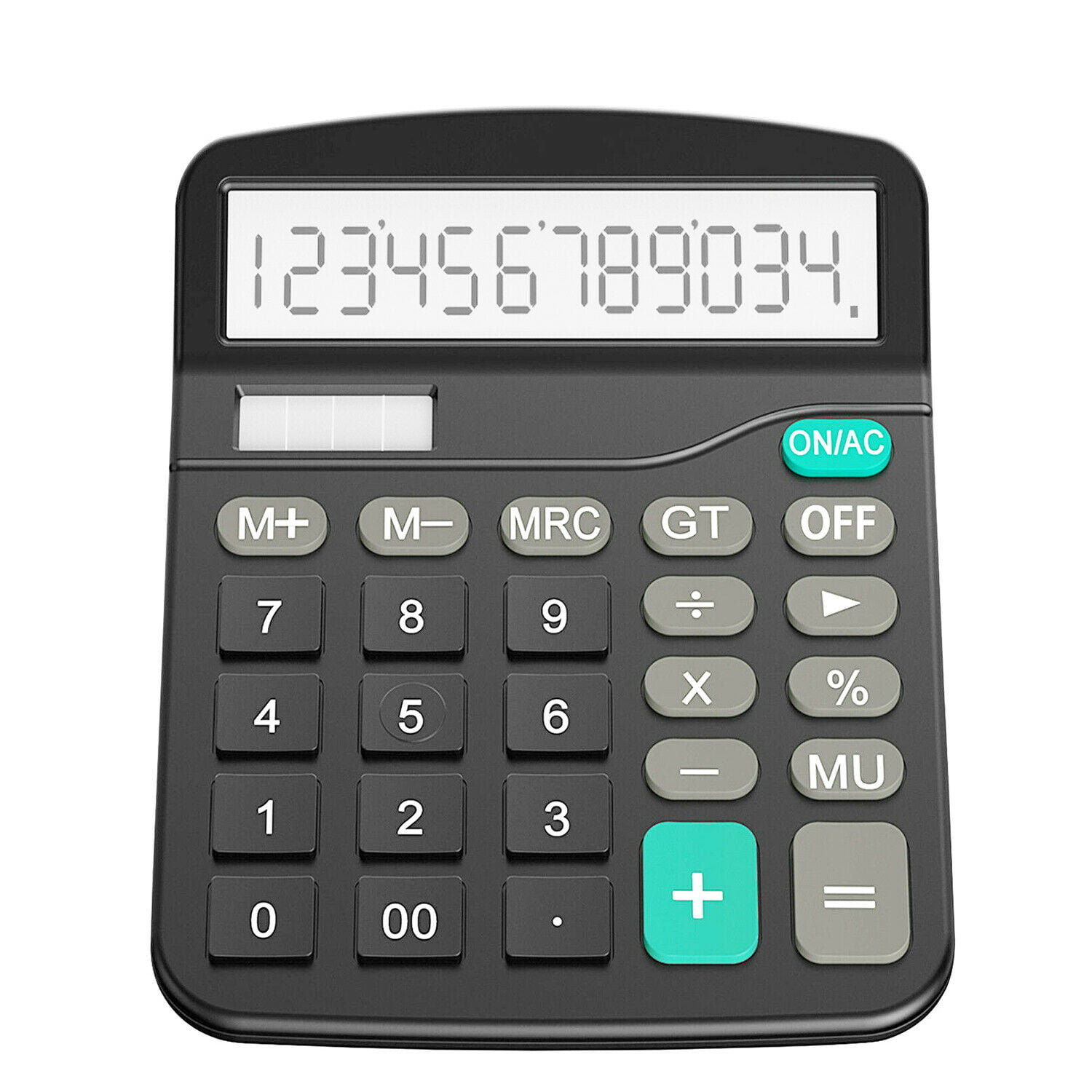 Battery Solar Desktop Calculator 12 Digit Display Basic Big Button Business Home 