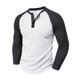 thumbnail image 1 of Blusas y camisas de manga larga y cuello redondo para hombre, blusas casuales de color liso con botones y cuello redondo, blusas de poliéster para hombre, 1 of 5