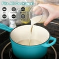 thumbnail image 3 of Enameled Cast Iron Sauce Pan with Lid,  2 Quart Saucepan with Lid, Enamel Cast Iron Pot Dutch Oven Kitchen Cookware for All Cooktops Cooking Soup, Milk - Up to 500°F & 6.7Lbs, Lake Green, 3 of 4