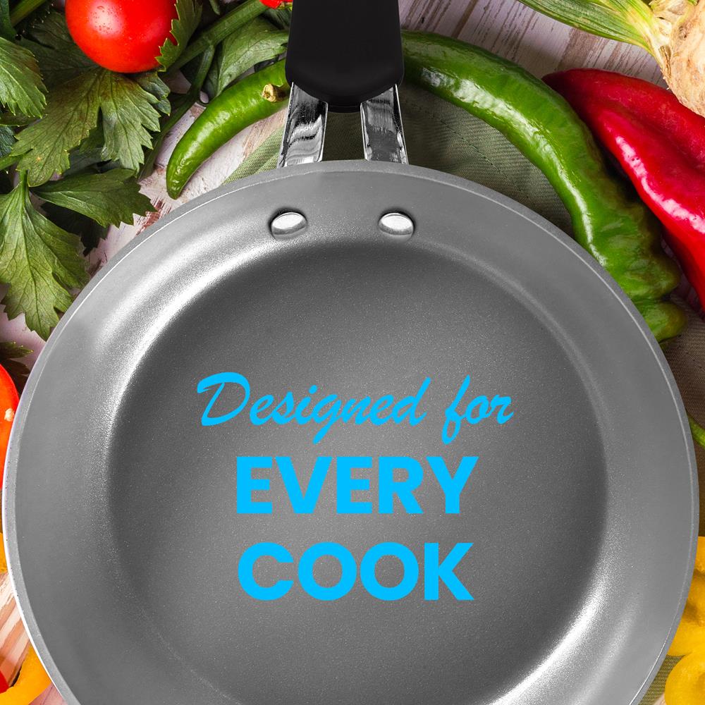 Nutrichef 9.5 Large Fry Pan - Pfoa/pfos Free Stainless Steel Frying Pan  Kitchen Cookware W/ Durable Ceramic Non-stick Coating, Silicone Wrap  Handles : Target