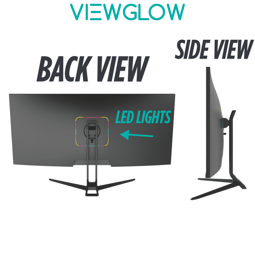 ViewGlow 34" Gaming Monitor, 3440x1440 LED, 1ms Response Time, 100Hz Refresh Rate, Computer Monitor Flat