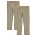 thumbnail image 4 of Smith's American Boys' 2-Pack Flat Front School Uniform Pants - khaki, 7 (Little Boys), 4 of 5