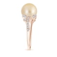 thumbnail image 3 of Angara Golden South Sea Cultured Pearl and Leaf Ring with Diamonds in 14K Rose Gold for Women | June Birthstone Jewelry for Her, 3 of 8