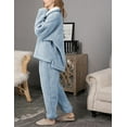 thumbnail image 4 of Women's Fluzzy Sherpa Fleece Pajamas Warm Pullover Lapel Sleepwear Sets, 4 of 7