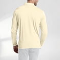 thumbnail image 4 of WTOBBY Men's Classic Golf Shirt with Ice Silk Fabric, Breathable Long Sleeve, Performance Collar, Lightweight Design, and Quick Dry for Summer Casual Wear UPF Protection ,Beige L, 4 of 5
