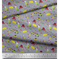 thumbnail image 2 of Soimoi Rayon Crepe Fabric Heart,Vehicles & Animals Cartoon Print Sewing Fabric Yard 46 Inch Wide, 2 of 3