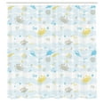 thumbnail image 3 of Ambesonne Maritime Shower Curtain, Crabs and Seashells, 69"Wx75"L, Blue and Yellow, 3 of 5