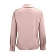 thumbnail image 5 of Button Down Shirts For Women Wrinkle Resistance Dress Shirts For Women Long Sleeve Work Formal Blouses Tops Pink, 5 of 9