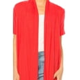thumbnail image 5 of MOA Collection Women's Asymmetrical Hem Short Sleeves Cardigan, 5 of 6