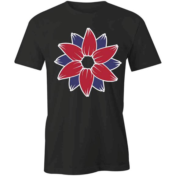 Red Sunflower T-Shirt | Pretty Flower Black Tee Gift