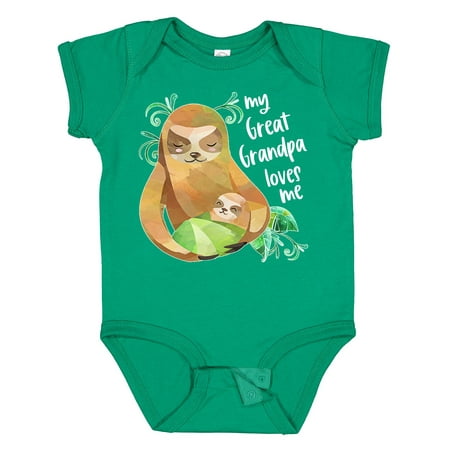 

Inktastic My Great Grandpa Loves Me Cute Sloth and Baby Gift Baby Boy or Baby Girl Bodysuit