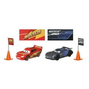 Disney and Pixar World of Cars Racing 2-Packs with 2 Collectible Toy Cars & 6 Accessories