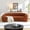 Orange, variant on 92" Modern Curved Sofa 4-Seater Boucle Couches with Pleated Skirt for Living Room Bedroom  Apartment,Orange