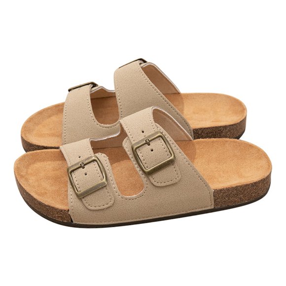 PMUYBHF Womens Sandals Wide Fit Women's Mules Sandals Leather Adult Clogs Slippers Work Shoes Comfortable Classic Platform Sandals for Women Black Gladiator Sandals for Women