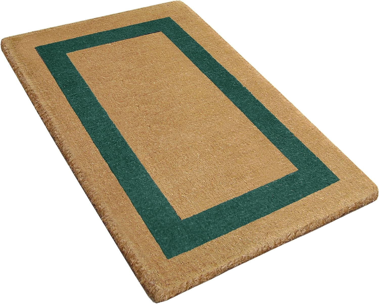 Legendary Doormats Blank Coco Coir Doormat Outdoor Welcome Door Mat with Single Black Picture Frame Border - Green - 24" x 57"