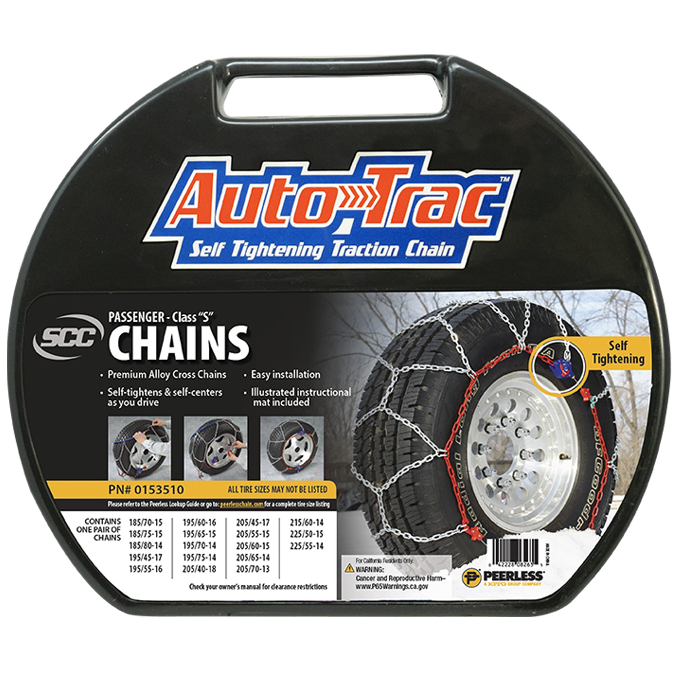 Douglas All-Season Tire 195/65R15 91H SL &amp; Peerless Tire Chain Bundle