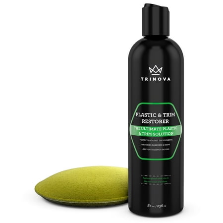 TriNova Plastic and Trim Restorer - Restores Car, Motorcycle and Truck Trim, Rubber and Plastic 8 oz.