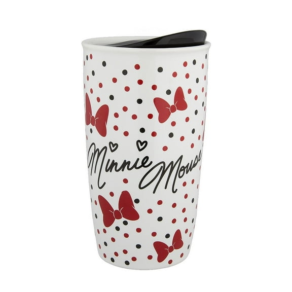 Disney Parks Bow Crazy Minnie Mouse Coffee Tumbler New
