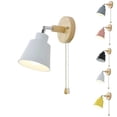 thumbnail image 4 of Bedside night light Nordic wooden wall lamp Bedside wall lamp Bedroom corridor with zipper, 4 of 4