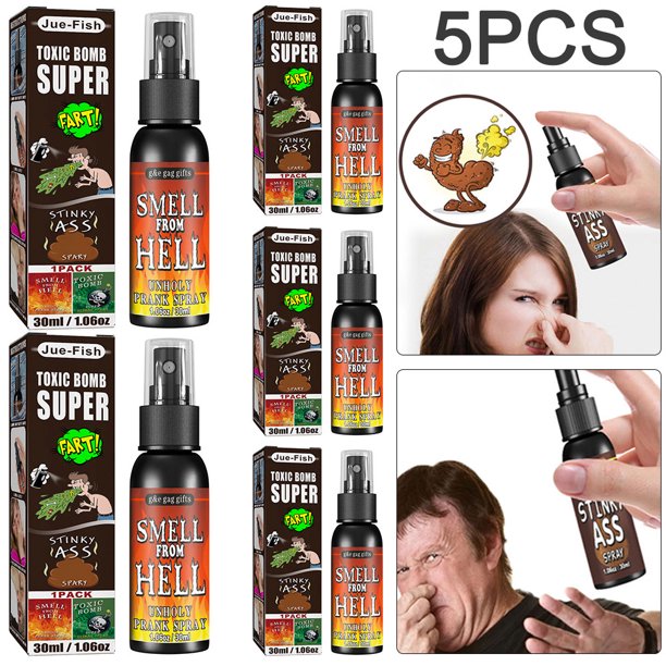 5 Uds Halloween 30ml Pedo Mordaza Spray Broma Juguete Parodia Olor Terrible (infierno)