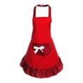 thumbnail image 4 of Delantal divertido con lazo, diseño vintage, coqueto, con volantes, para dama, linda mucama, para mujer Rojo, 4 of 9