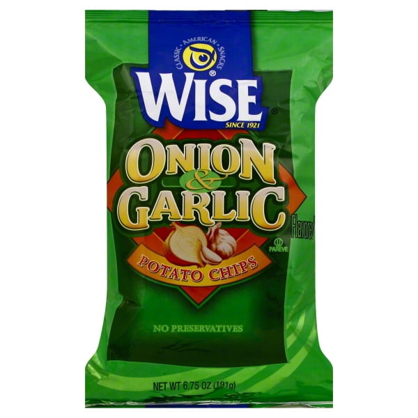 Wise Onion & Garlic Flavored Potato Chips, 6.75 Oz.
