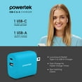 thumbnail image 4 of Liquipel Powertek Neon 20W Combo Wall Charger - Blue, 4 of 7