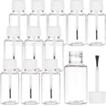 thumbnail image 1 of 20 paquetes de botellas de plástico de 20 ml (0,68 onzas líquidas) con aplicador de pincel y tapa blanca, vacías y rellenables para retoques de esmalte de uñas con pincel., 1 of 6