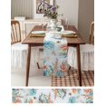 thumbnail image 6 of Table Runner Dresser Scarf 13 x 90 Inch Summer Coastal Coral Seaweed Shell Starfish Fish Retro Table Runners Non-Slip Heat Kitchen Dining Table Decor for Indoor Outdoor Home Party Decoration, 6 of 7