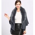 thumbnail image 3 of LinYooLi Women's Faux Fur Collar Shawl Wrap Fashionable Solid Color Poncho Cape Open Front Cardigan for Fall Winter 2022, 3 of 4