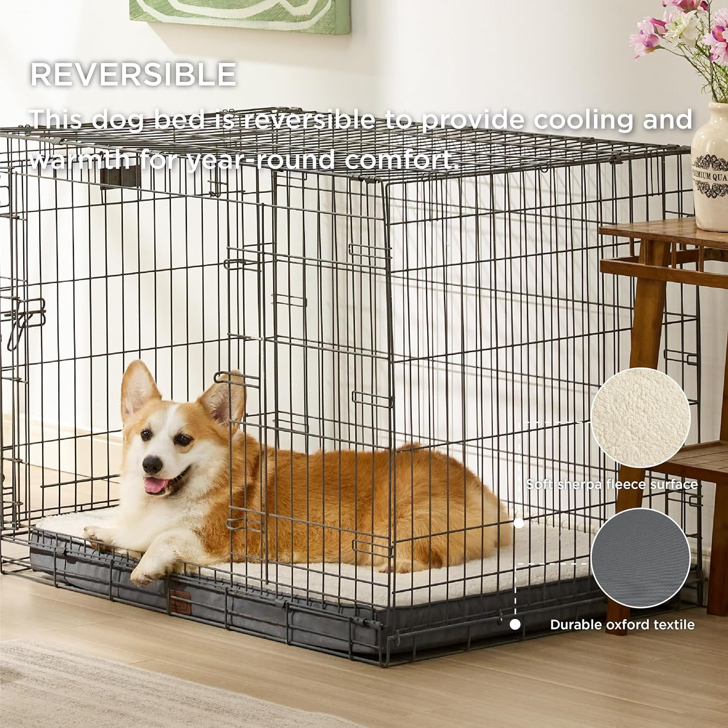 Cozy Comfort Orthopedic Dog Bed for Large Dogs, with Removable Washable Cover, Egg Crate Foam Pet Bed Mat, Suitable for Dogs Up to 65lbs