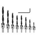 thumbnail image 3 of Contened Bit Bit Bit Woodwork Twist Counterbore Carpentry Perforación Reamer Hole Aberner Kit Herramientas de mano de acero de alta velocidad Herramientas de mano 8pcs Bits sidaley TO001442-02, 3 of 7